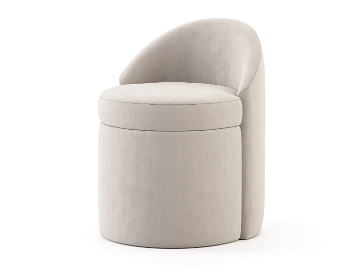 ELIS - Upholstered round fabric pouf _ Stylish Club